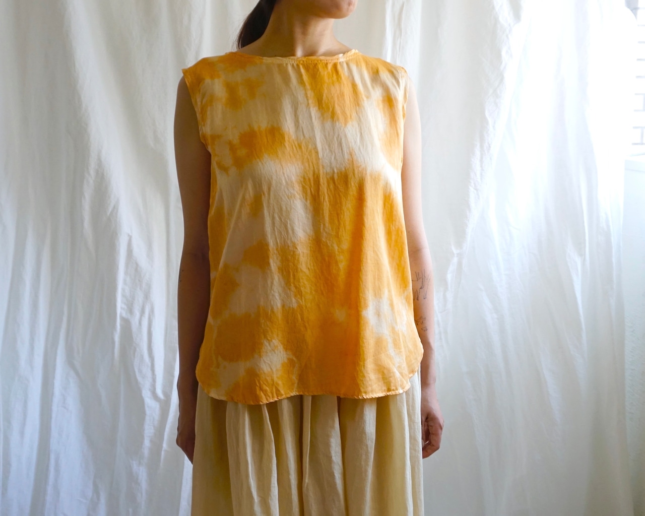 【沖縄土染め×シルクブラウス】TOPS137-3