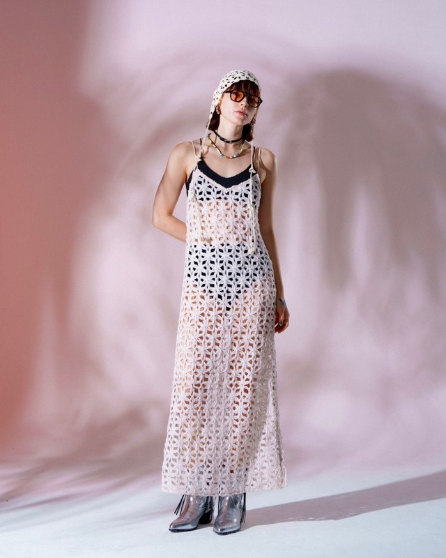 【5月】フラワーテープヤーンキャミドレス