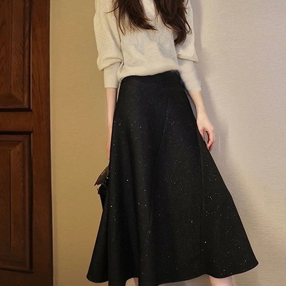ハイウエスト スリム A ライン アンブレラスカート YH8749