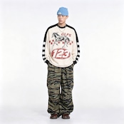 VINTAGE ストリート ホースグラフィック ワッフルロングTシャツ T2233