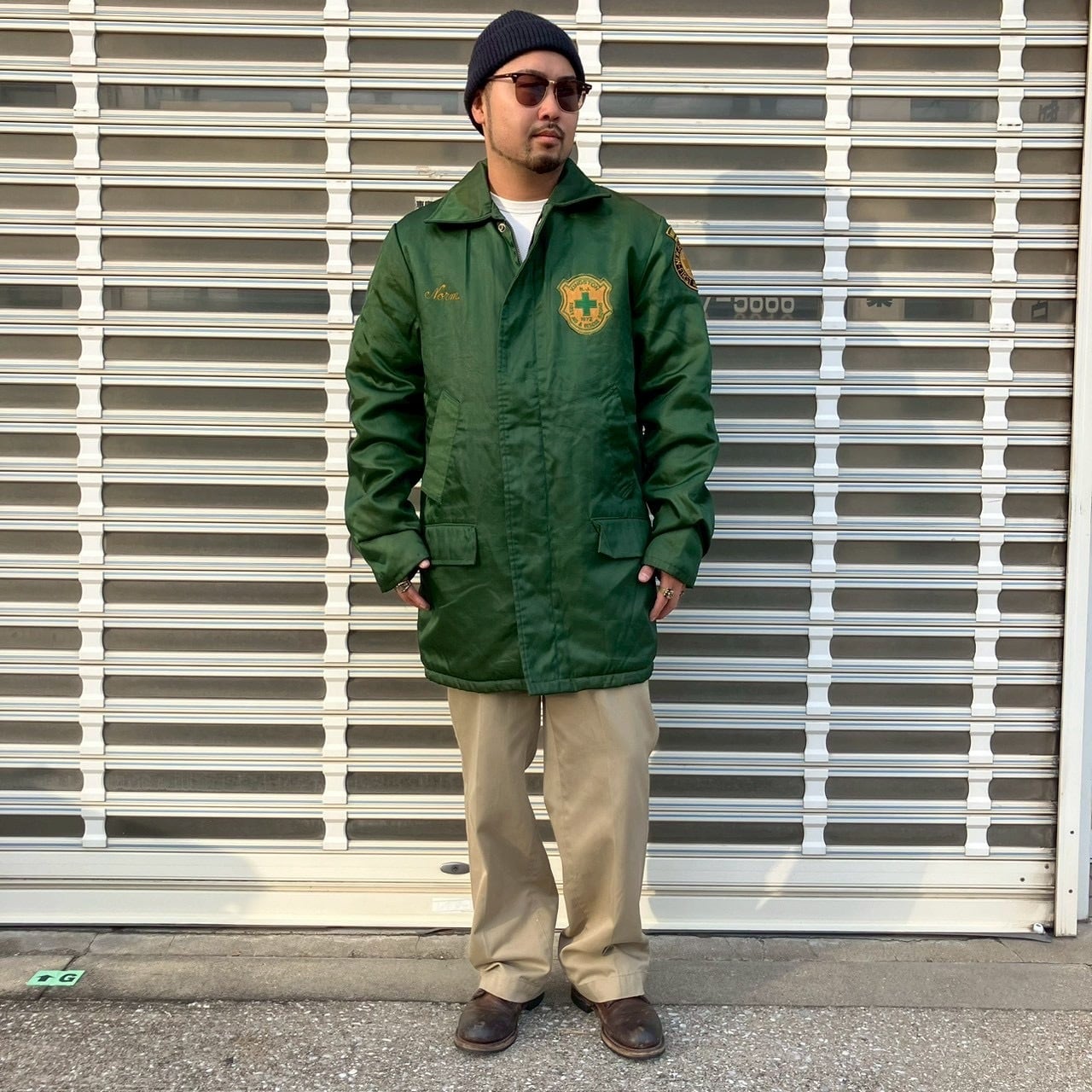 希少 60s USA製 PETTY SPORTSWEAR 救急隊実物 ナイロン コーチ