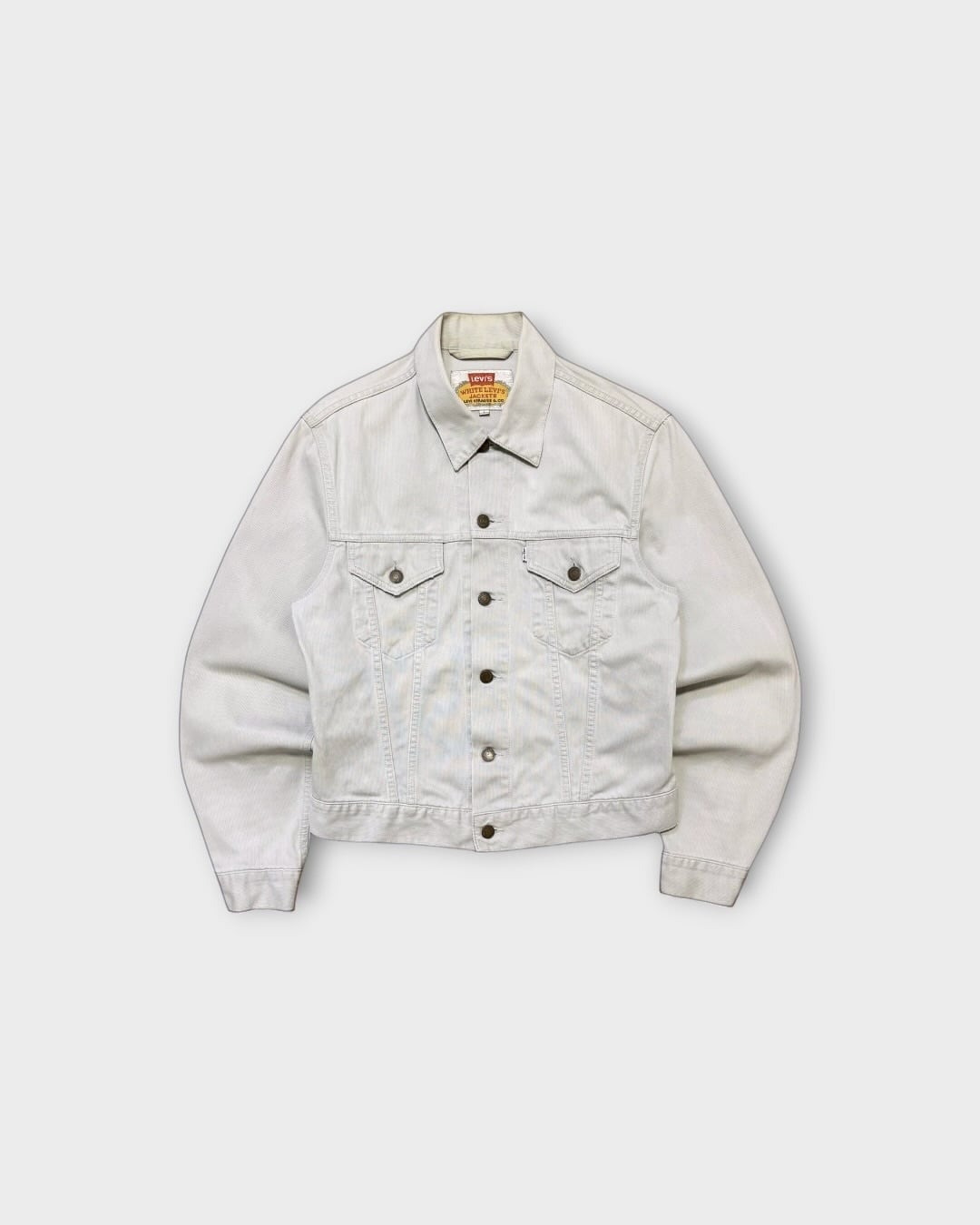 【VINTAGE】1990’s “Levi’s” White Pique Trucker Jacket Made in Italy