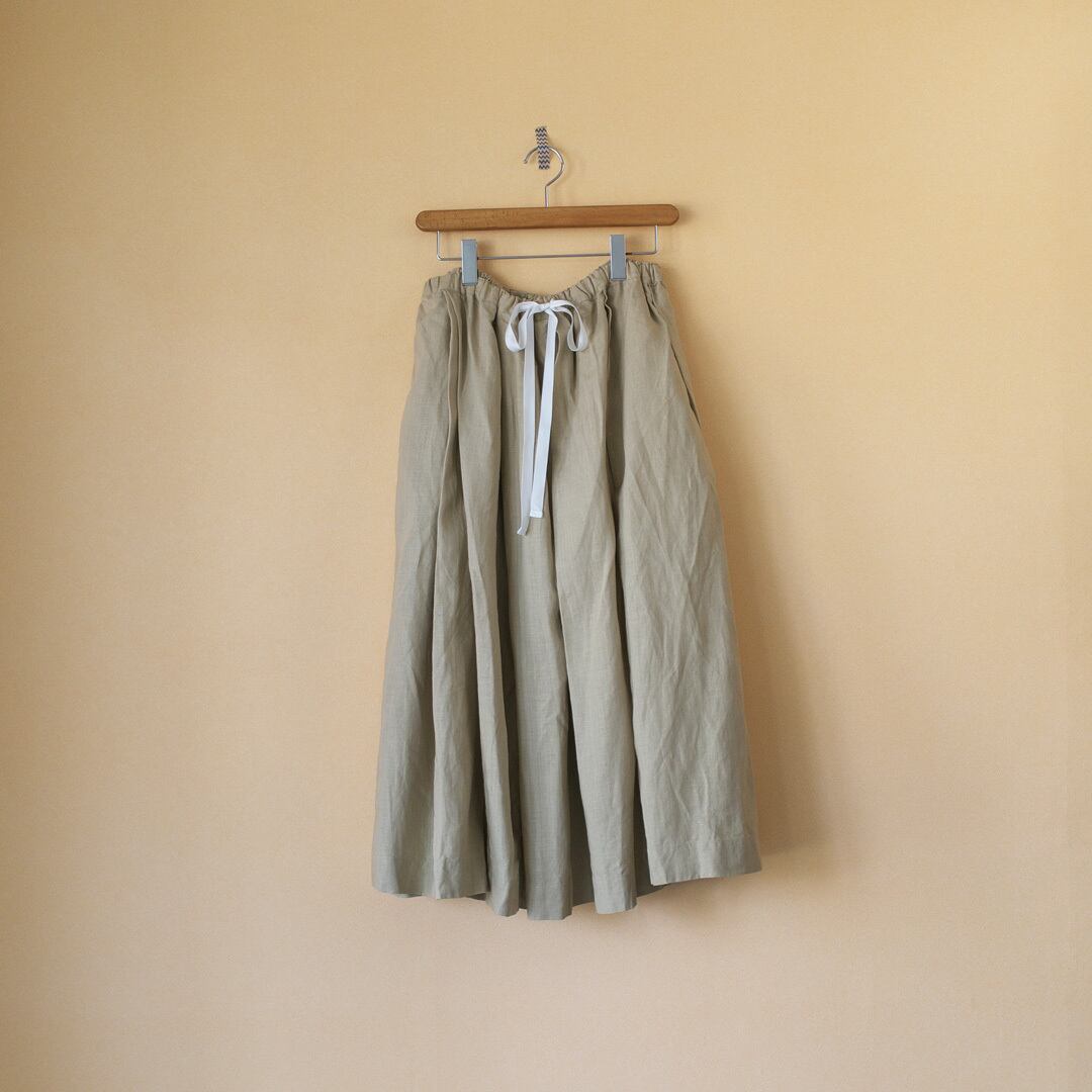 Gauze# ガーゼ G504 linen pleated skirt リネンプリーツスカート  