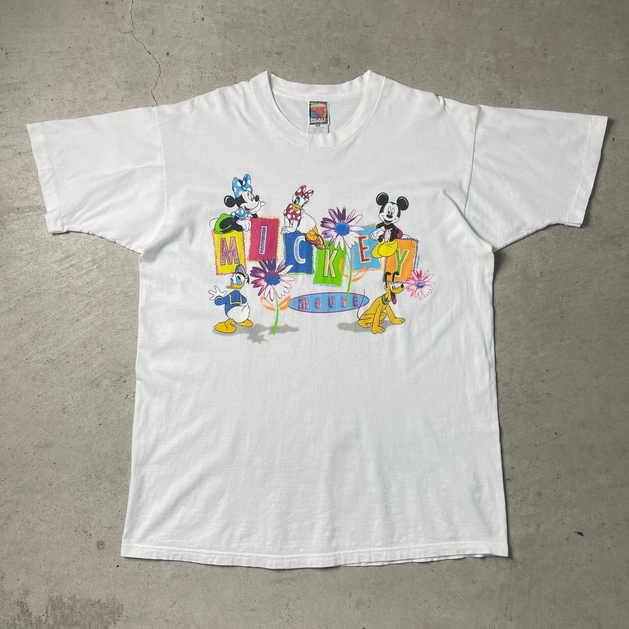 アメリカ　ヴィンテージ　ミッキー　Tシャツ　白　レトロ　90s ミニー　M