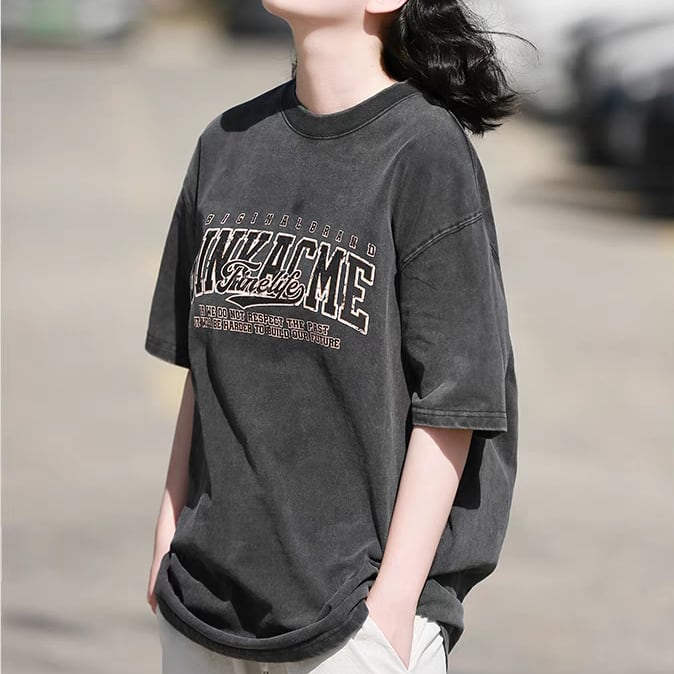EXITMODE by BLIND NO PLAN ウォッシュ加工Tシャツ LOGOプリント ウォッシュ加工ロゴプリントTシャツ | lululana