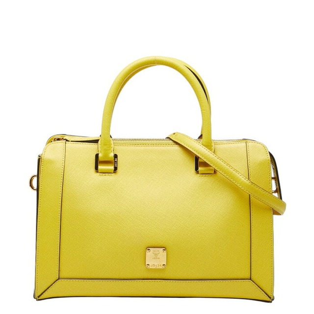 エム シー エム ハンドバッグ ショルダーバッグ 2WAY イエロー レザー レディース MCM 【中古】