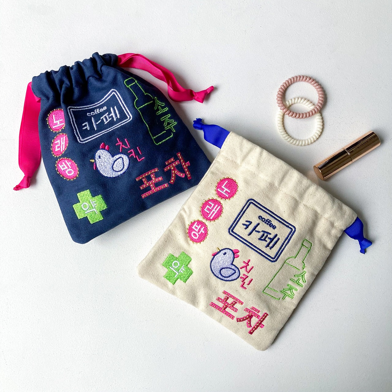 F238003_コリアタウン刺繍巾着 - 1