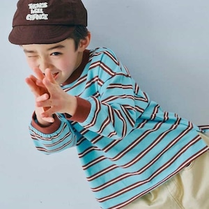 BORDER L/S T-Shirt【90-130cm】Sax