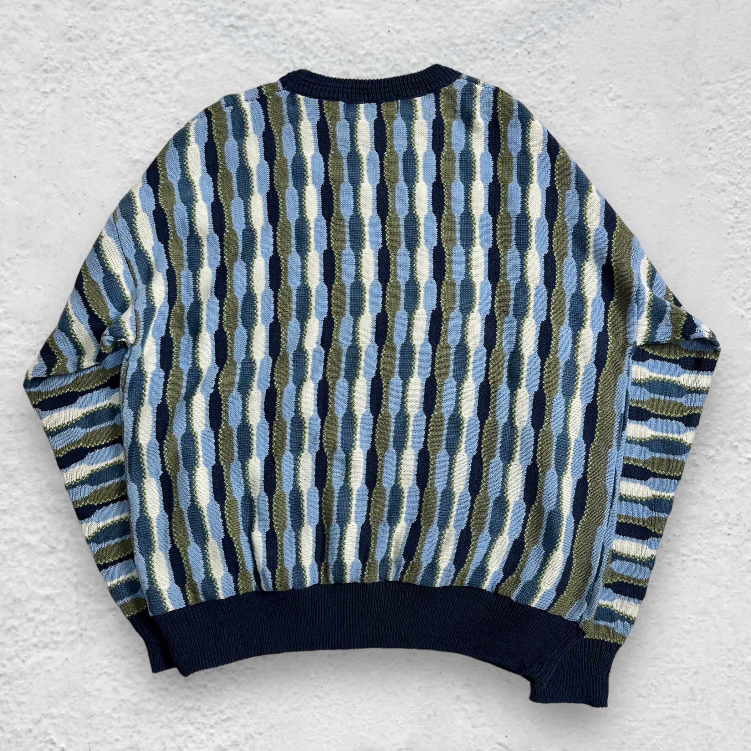 TOSCANA IUOGO】vintage 3D Design print crew neck sweater 3D TOSCANA IUOGO】vintage 3D Design print crew neck sweater 3D