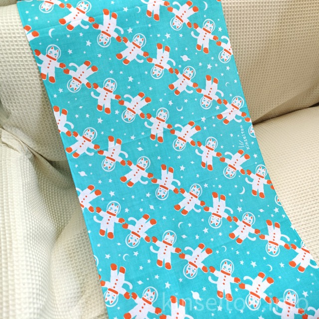 手ぬぐい - 宇宙フォークダンス(水色宇宙) - 金星灯百貨店