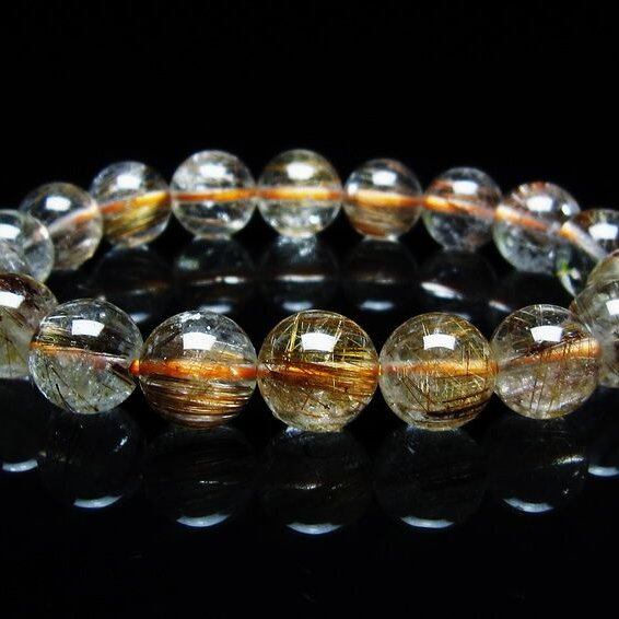 キャッツアイルチルクォーツ ブレスレット 11mm ルチルクォーツ ブレス 一点物 メール便可 [M便 1/10] 111-45865