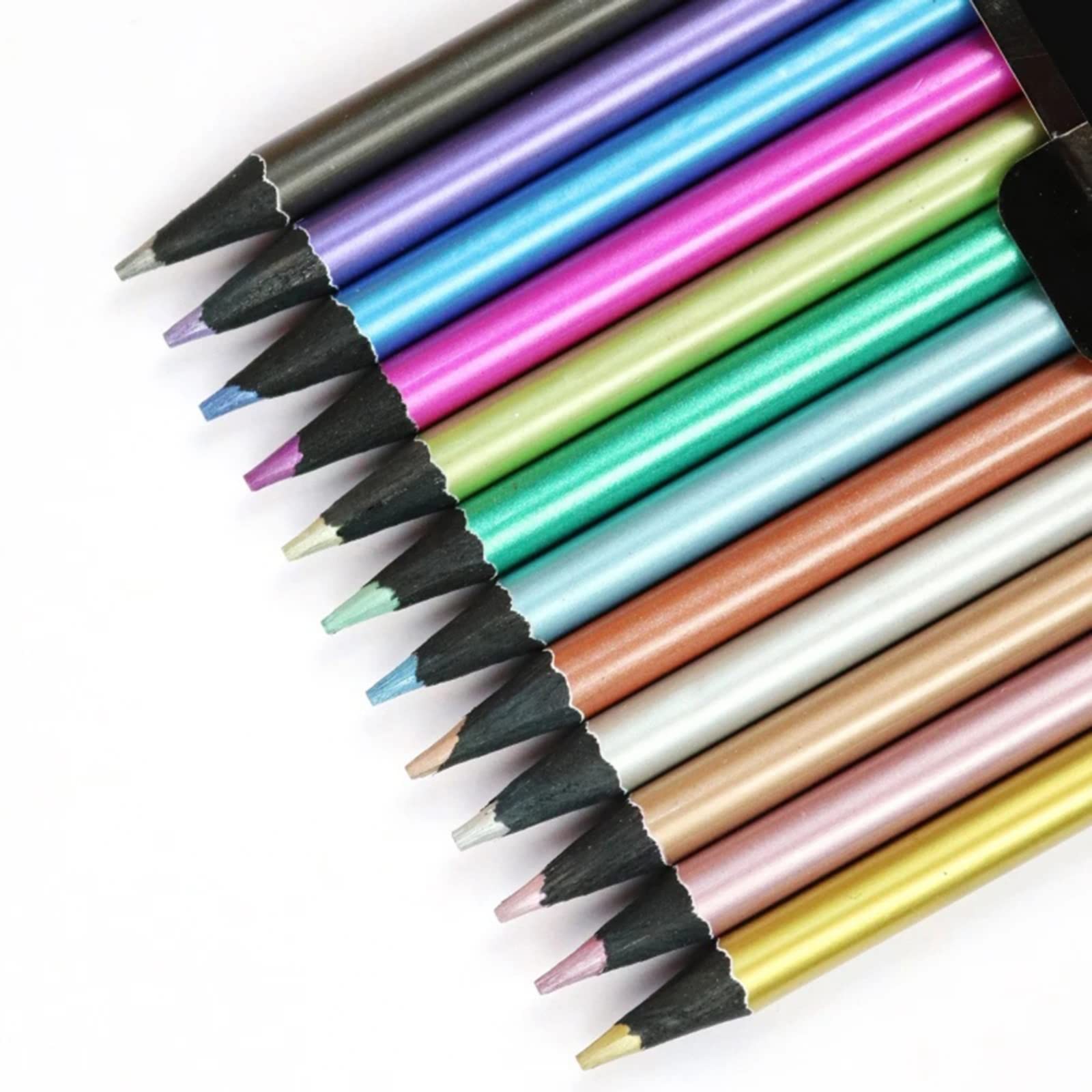 【新着特価】Copeflap 色えんぴつ メタリック 色鉛筆 メタリックカラー グリッター 金 銀 銅 蛍光色 (12色)