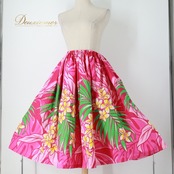 フラダンス 衣装 パウスカート ピンク系 ハレハワイイ 日本製 プルメリア柄 モンステラ柄 ハワイアンプリント アロハ フラ ダンス レッスン 練習 華やか 鮮やか かわいい おしゃれ シングル スカート フレア グリーン系 イエロー系 ホワイト系 ハワイ デザイン ルース フェミニン エレガント 夏 コスチューム 軽量 プレゼント ダンス衣装 プリントスカート ビビッドカラー オシャレ レディース 送料無料