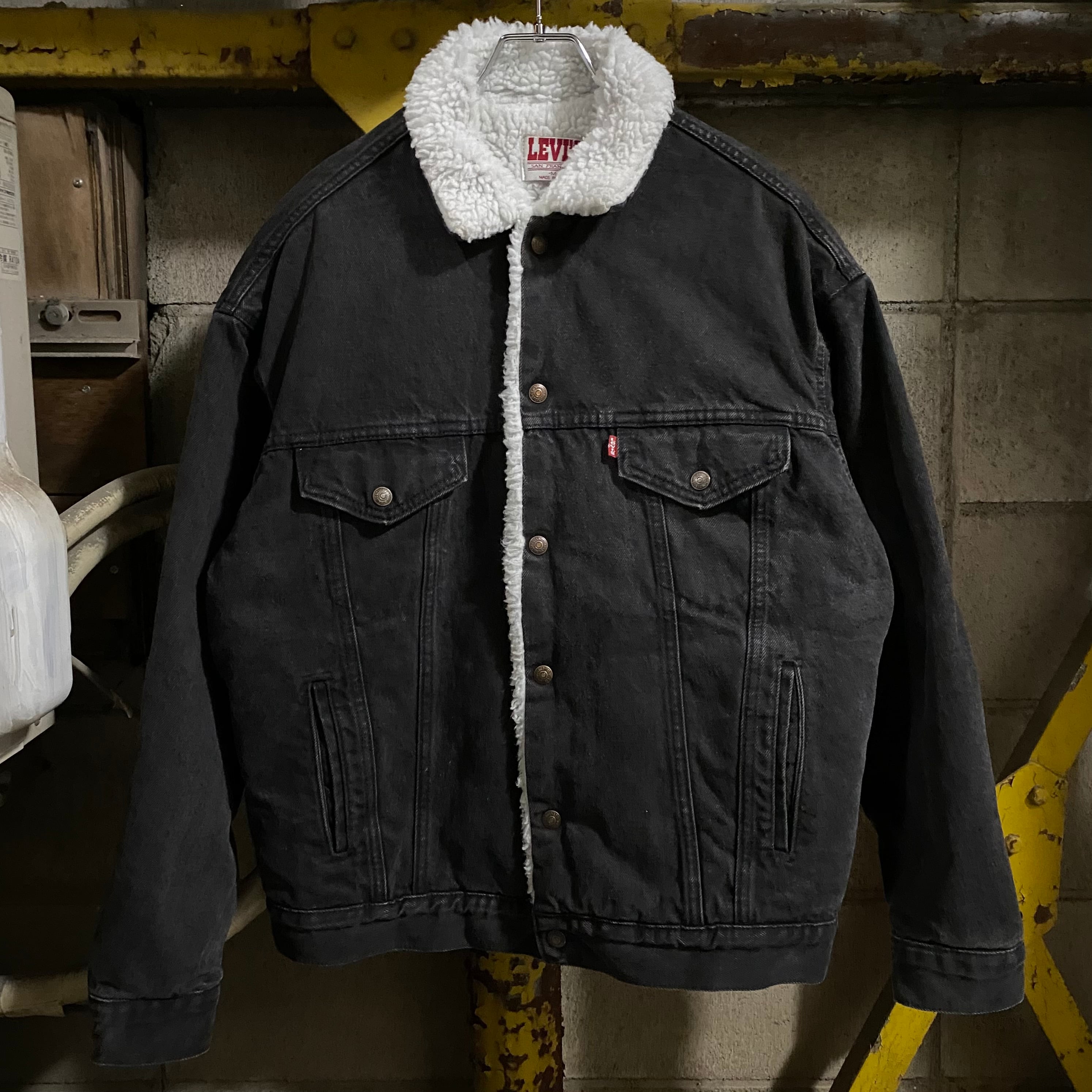 M‼︎】80's Levi's 70609 0270 Black Denim Boa Jacket “Made in USA