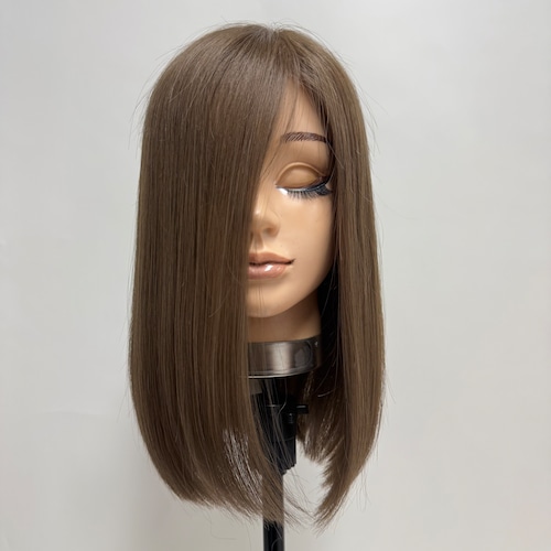 毛量減 羽ウィッグ 未カット 35cm アッシュベージュ系