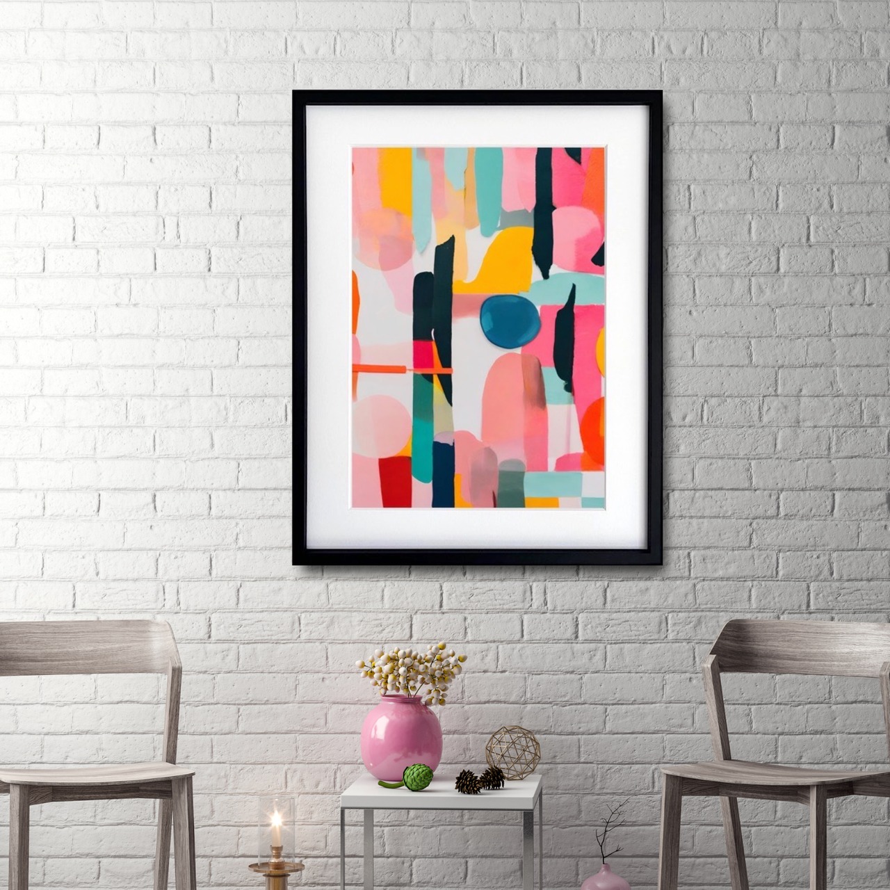 Ethereal｜透明感ある色彩が織りなす抽象アートポスター｜幻想と静けさが漂う上品でモダンなインテリアを演出A3ポスター