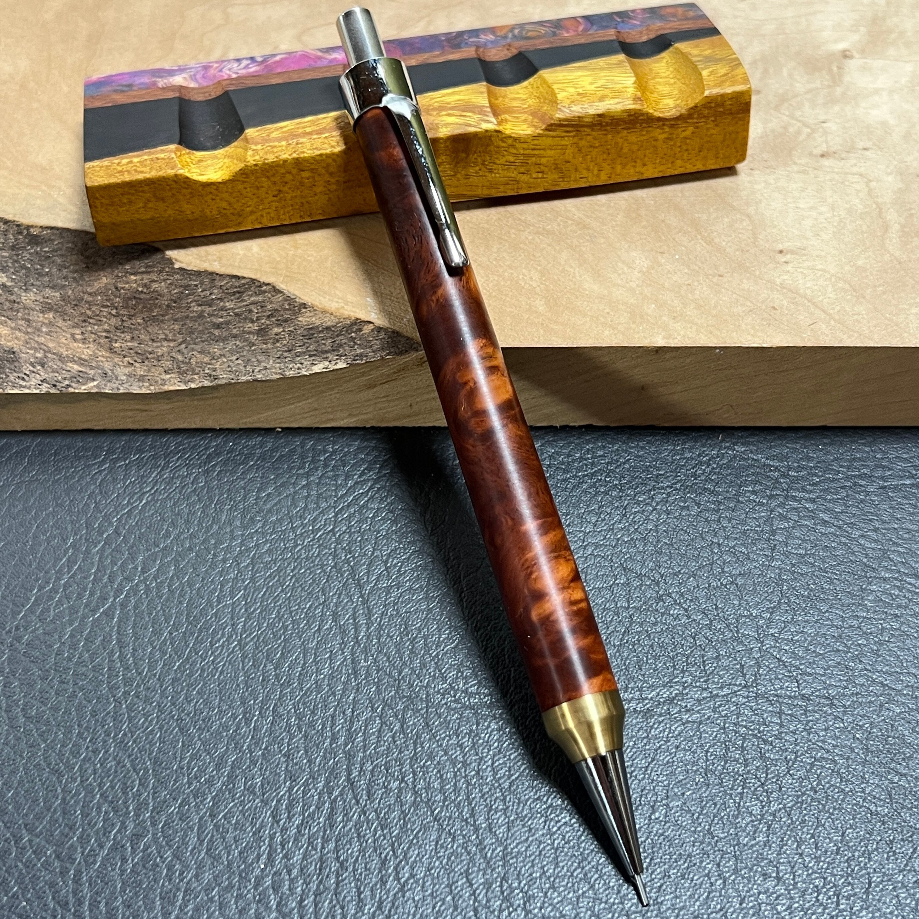 26花梨瘤濃色 木製シャーペン 強低重心Rタイプ 真鍮 | handwood 26花梨瘤濃色 木製シャーペン 強低重心Rタイプ 真鍮 | handwood