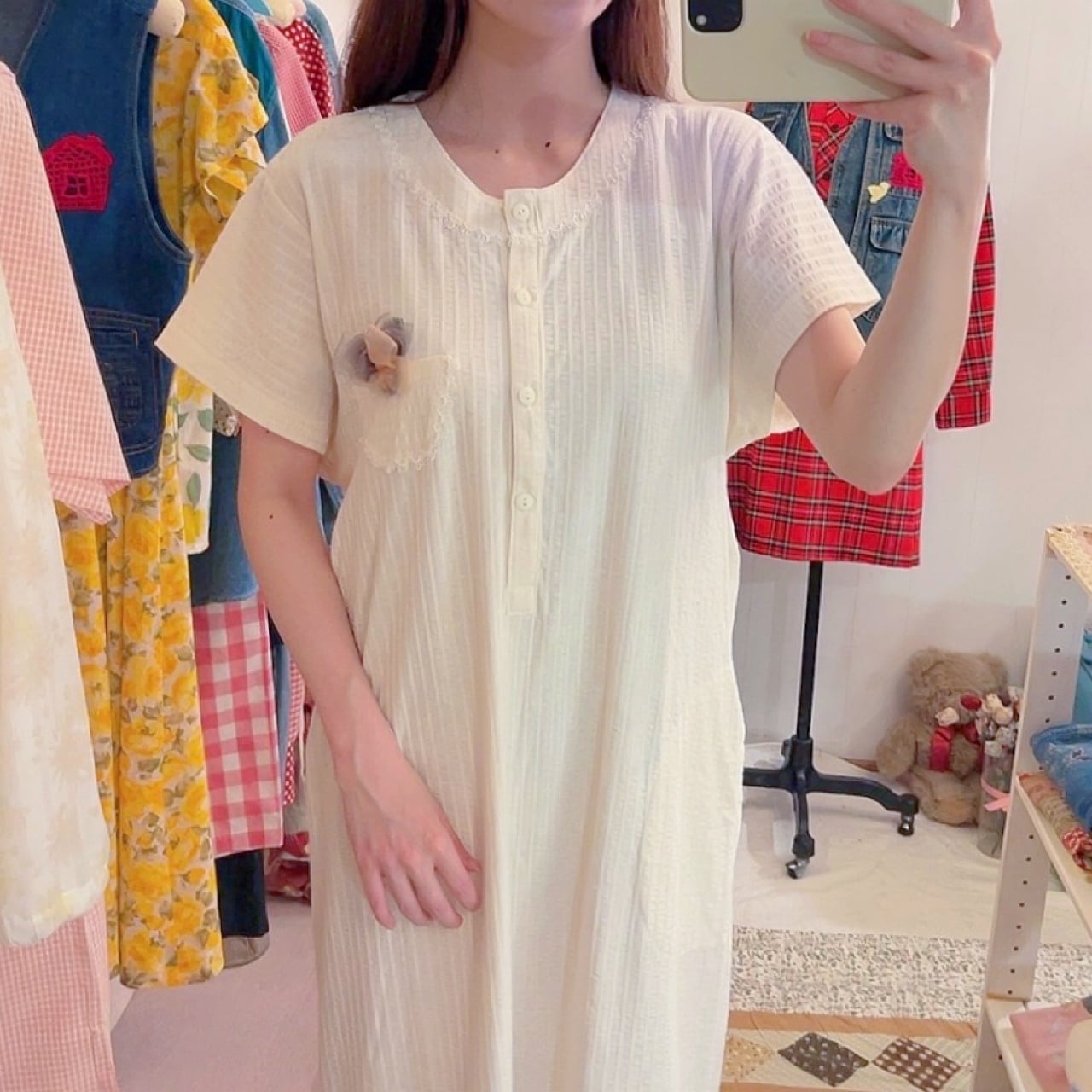 flower pocket neglige one-piece