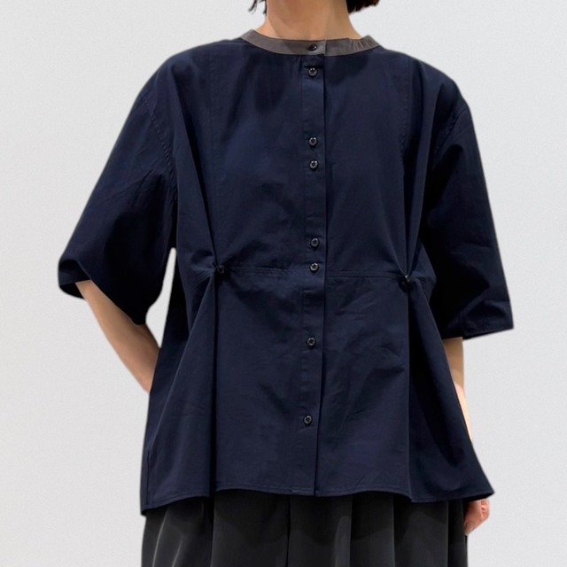 KELEN 【NORHA】 CLERIC BAND COLLAR BLOUSE