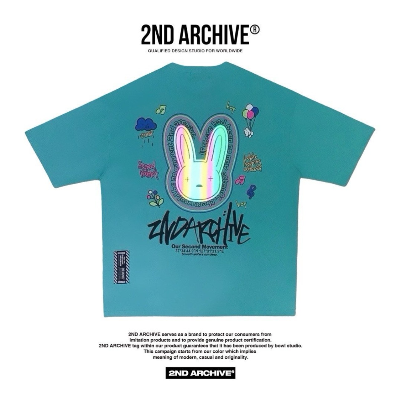2ND018 2NDARCHIVE Tシャツ 韓国ファッション オーバーサイズ ユニセックス
