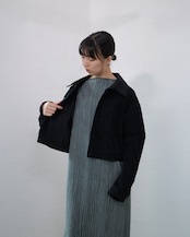 kujaku - J-106 Cropped Corduroy Jacket :Black|広畝コーデュロイ/コットンリネン/硫化染め/クロップド