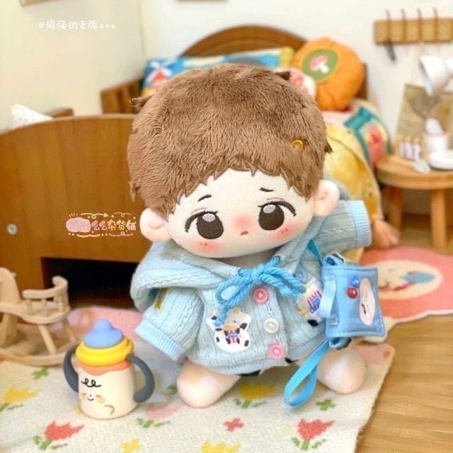 10cm 15cm 20cm】選べるツノ付きパーカーポンチョ ピンク ブルー ちび