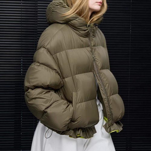 フーディーフリルヘムダウンジャケット ・20685