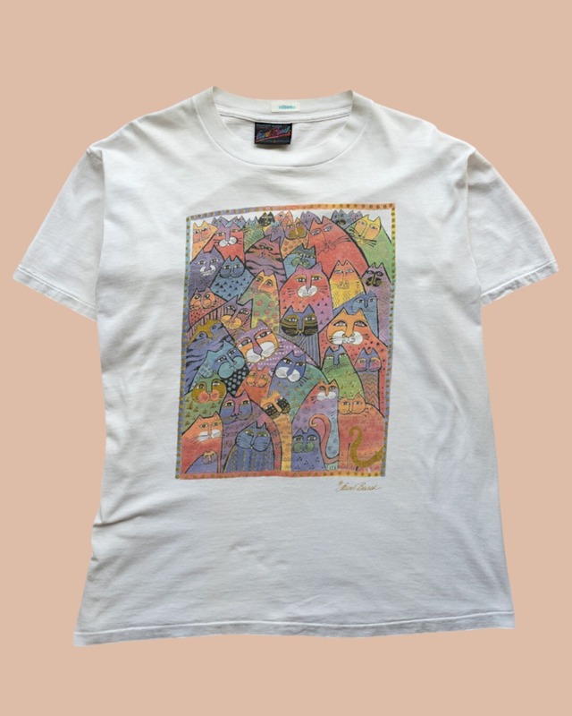 【古着】90’ｓU.S.A　ローレルバーチ　ねこ大集合Tシャツ