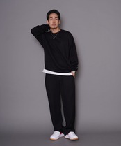 【#Re:room】EMBOSS LOGO STRETCH RIB WIDE PANTS［REP199］