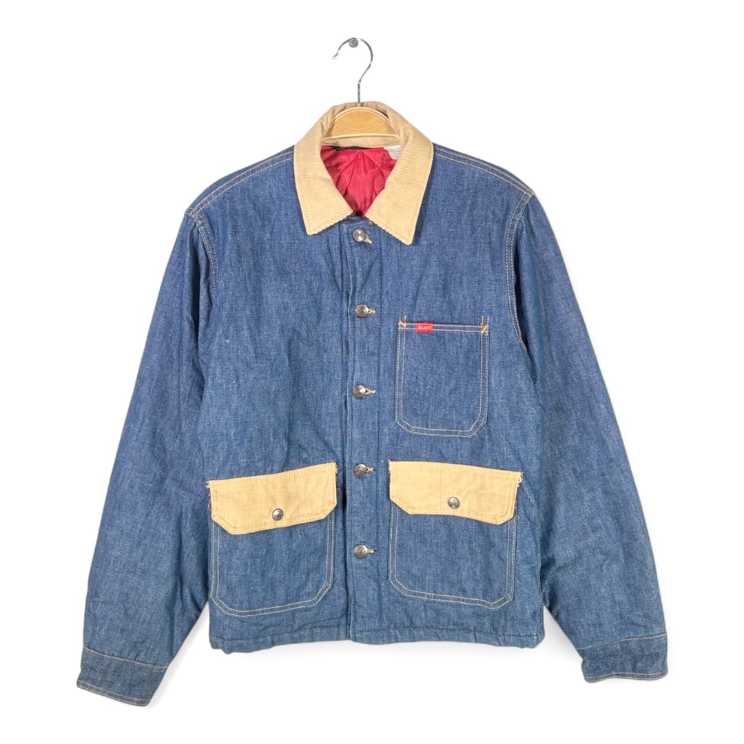 70s ビッグスミス ヴィンテージデニムジャケット 襟コーディロイ 裏キルティング BIG SMITH サイズM相当 古着 @DA0066