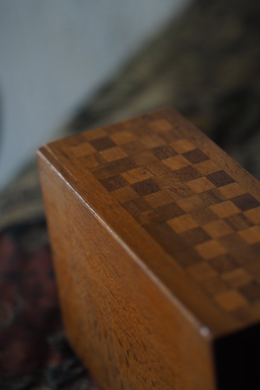 市松象嵌木箱-antique wood inlay box | アンティーク.ヴィンテージ