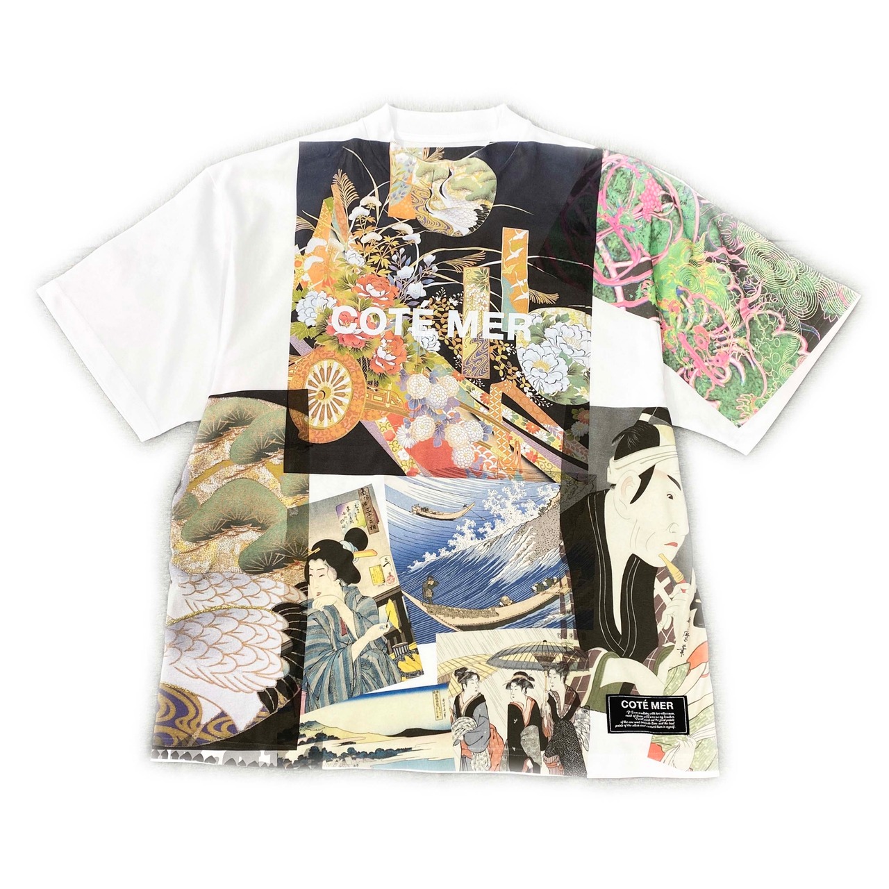 【tshirts172】XLsize  KIMONO PRINT T-SHIRTS white
