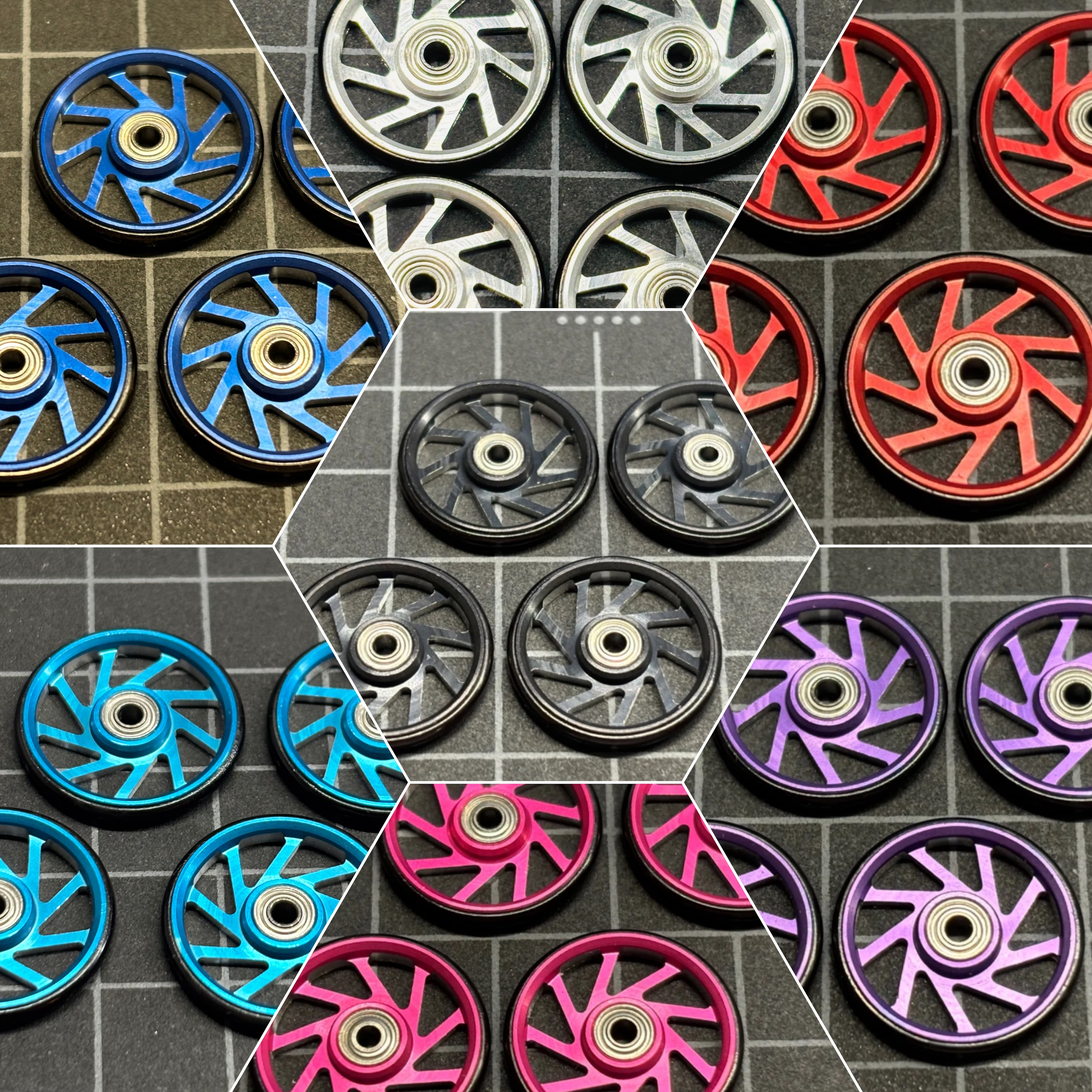 ミニ四駆 アルマイト 軽量テーパー ローラー 19㎜ タミヤ 15セット