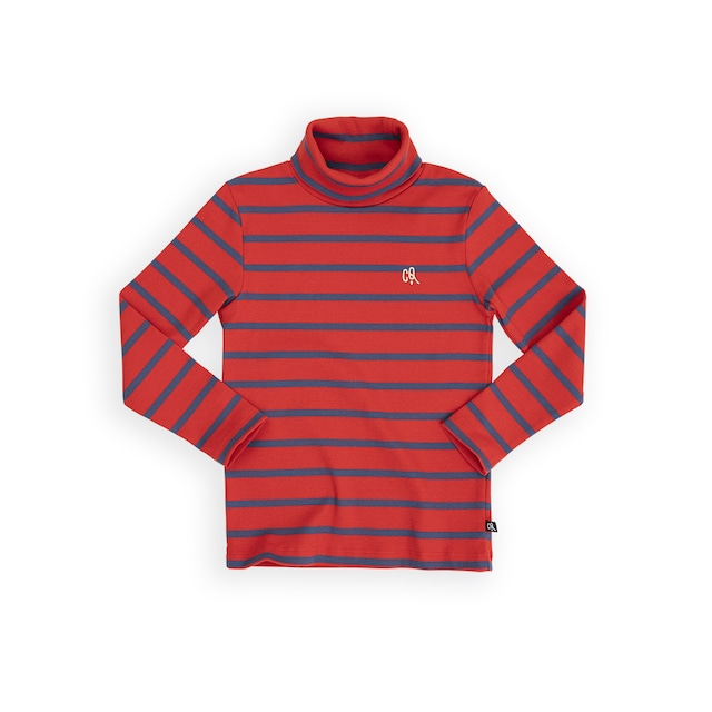 【Last1 86/92】CarlijnQ(カーラインク) ／Stripes red/blue - turtleneck