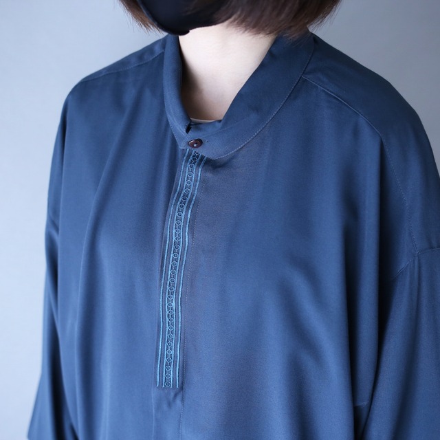 "刺繍" good coloring minimal design loose silhouette shirt
