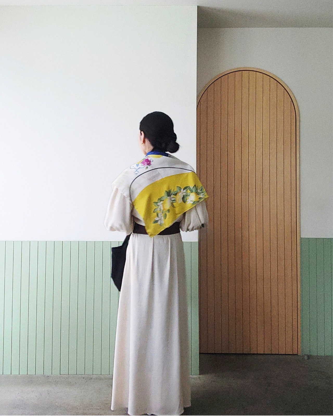 ​【SAMPLE / 1点限り】シルクスカーフ_展示・撮影使用品（Citron） - 8