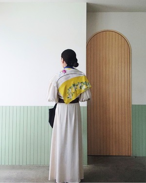 ​【SAMPLE / 1点限り】シルクスカーフ_展示・撮影使用品（Citron）