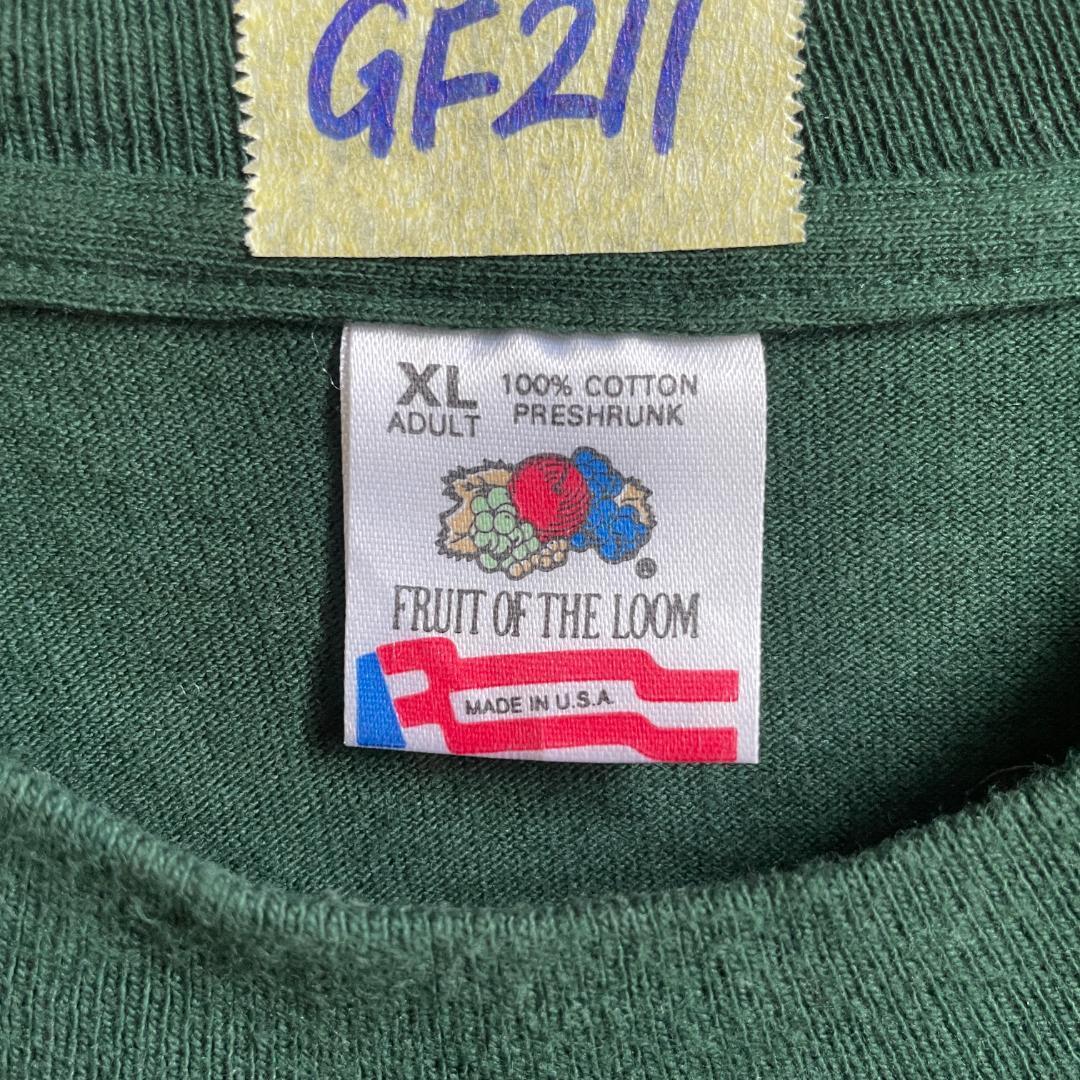 GF211】 Tシャツ 緑 無地 グリーン シングルステッチ 90s USA製