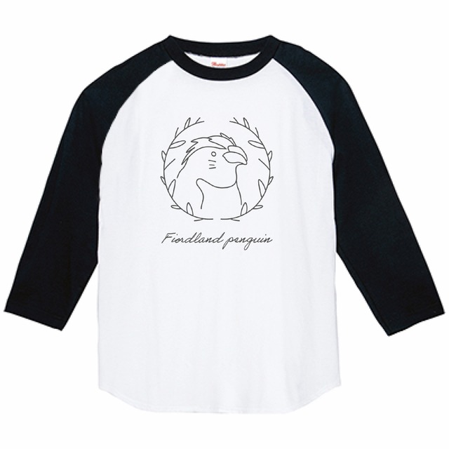 フィヨルドランドペンギン　ロゴ　3/4スリーブ　ラグランTシャツ