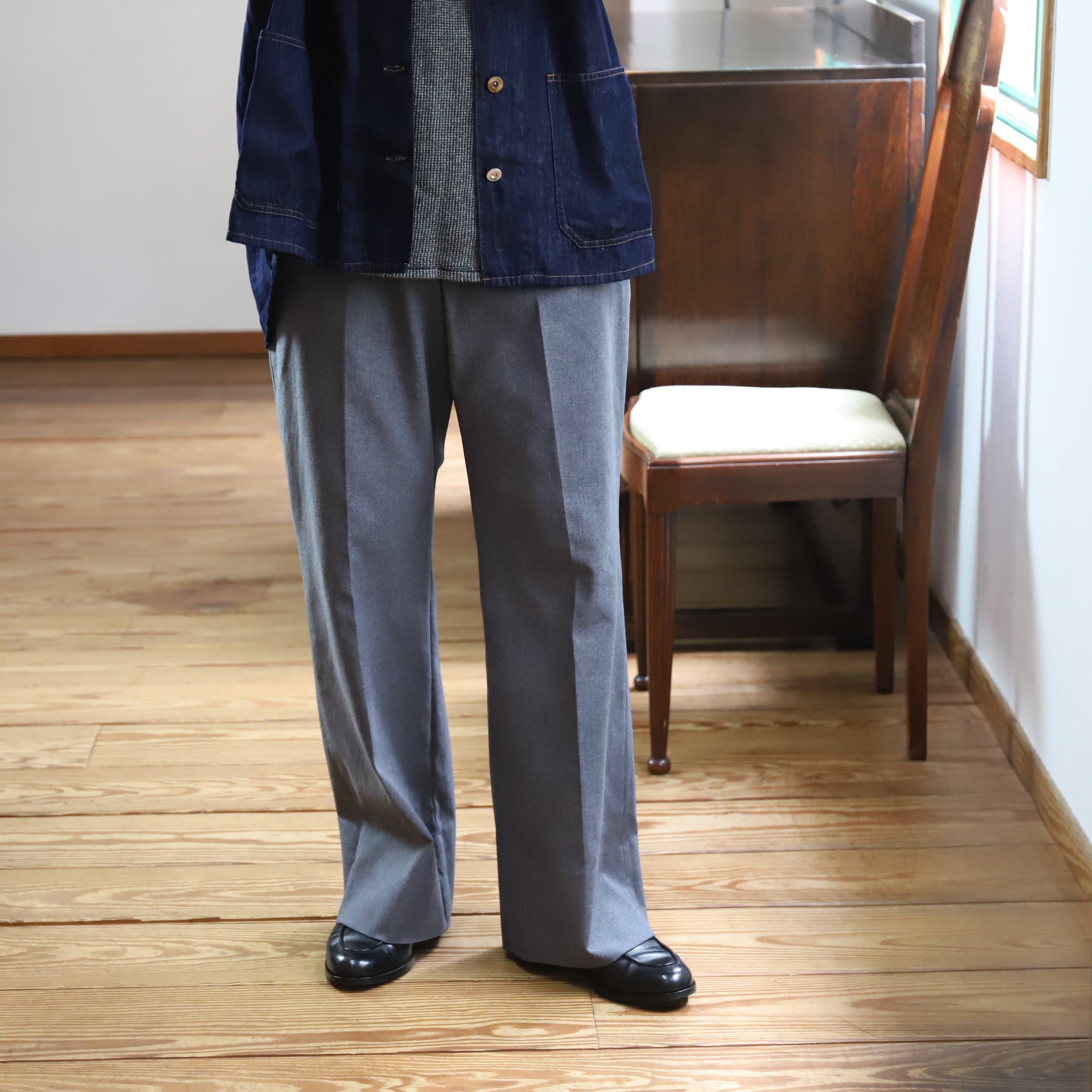 HAVERSACK / ウールリネングレンチェック クロップドワイドパンツ
