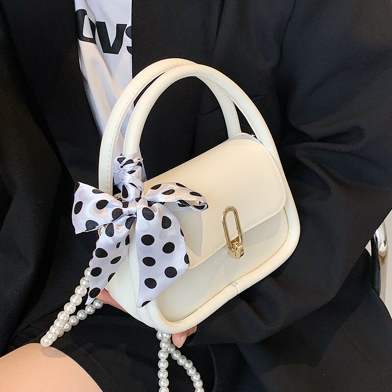 サマースカーフ パールチェーン 夏物 シルク 真珠 スクウェア メッセンジャーバッグ Tiancai_Wing_Bag55481962673