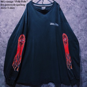 【doppio】90’s vintage “Pelle Pelle” fire pattern design long sleeve T-shirt