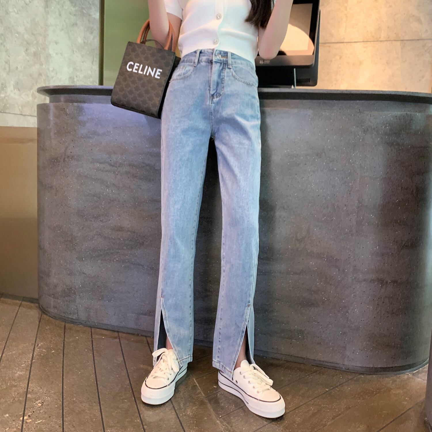 サマースタイルハイウェストジーンズ カジュアルパンツ 夏物 6Du_Shop_Women19067693349