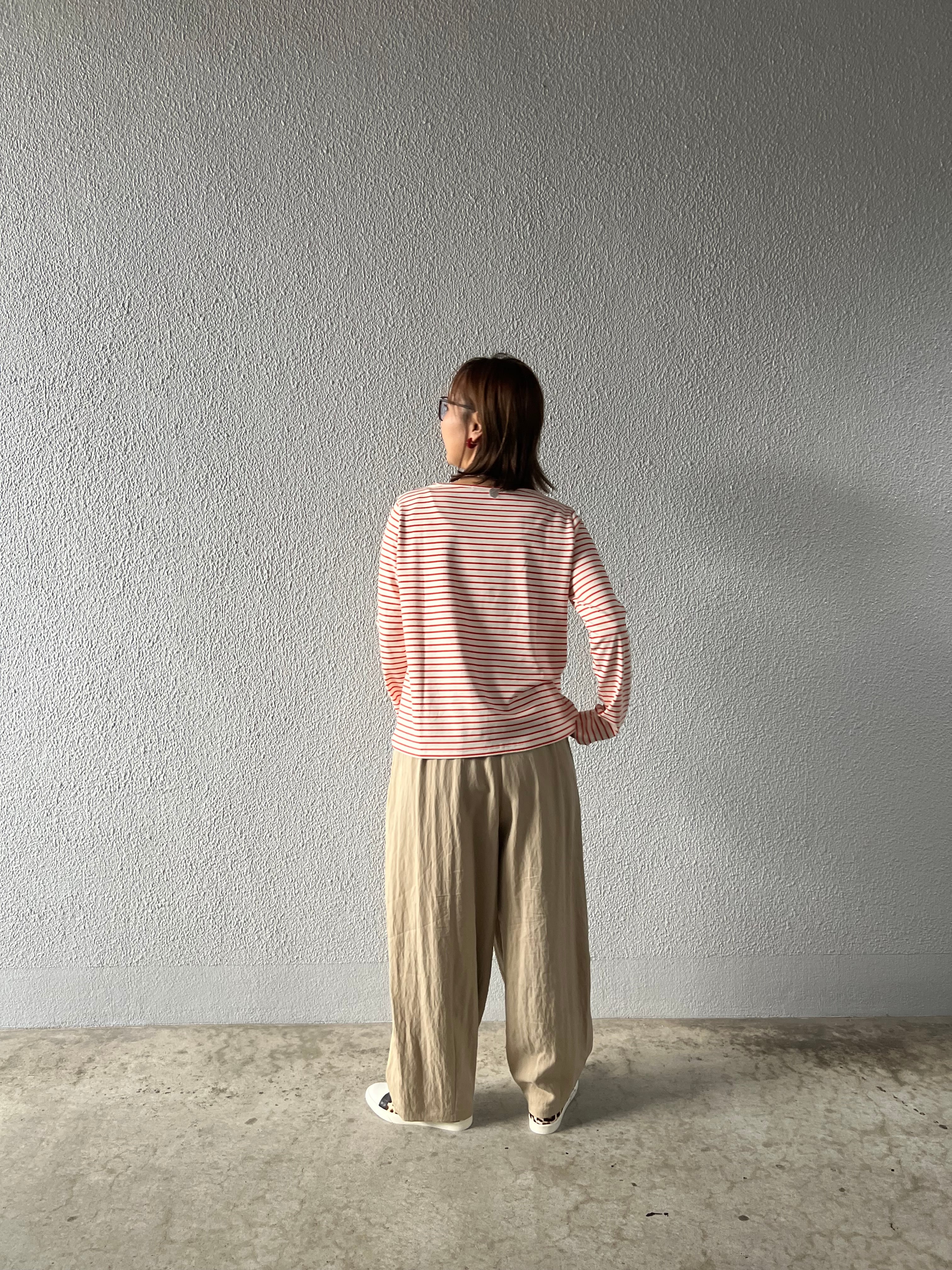 【SELECT】ボーダー天竺クルーネックプルオーバー