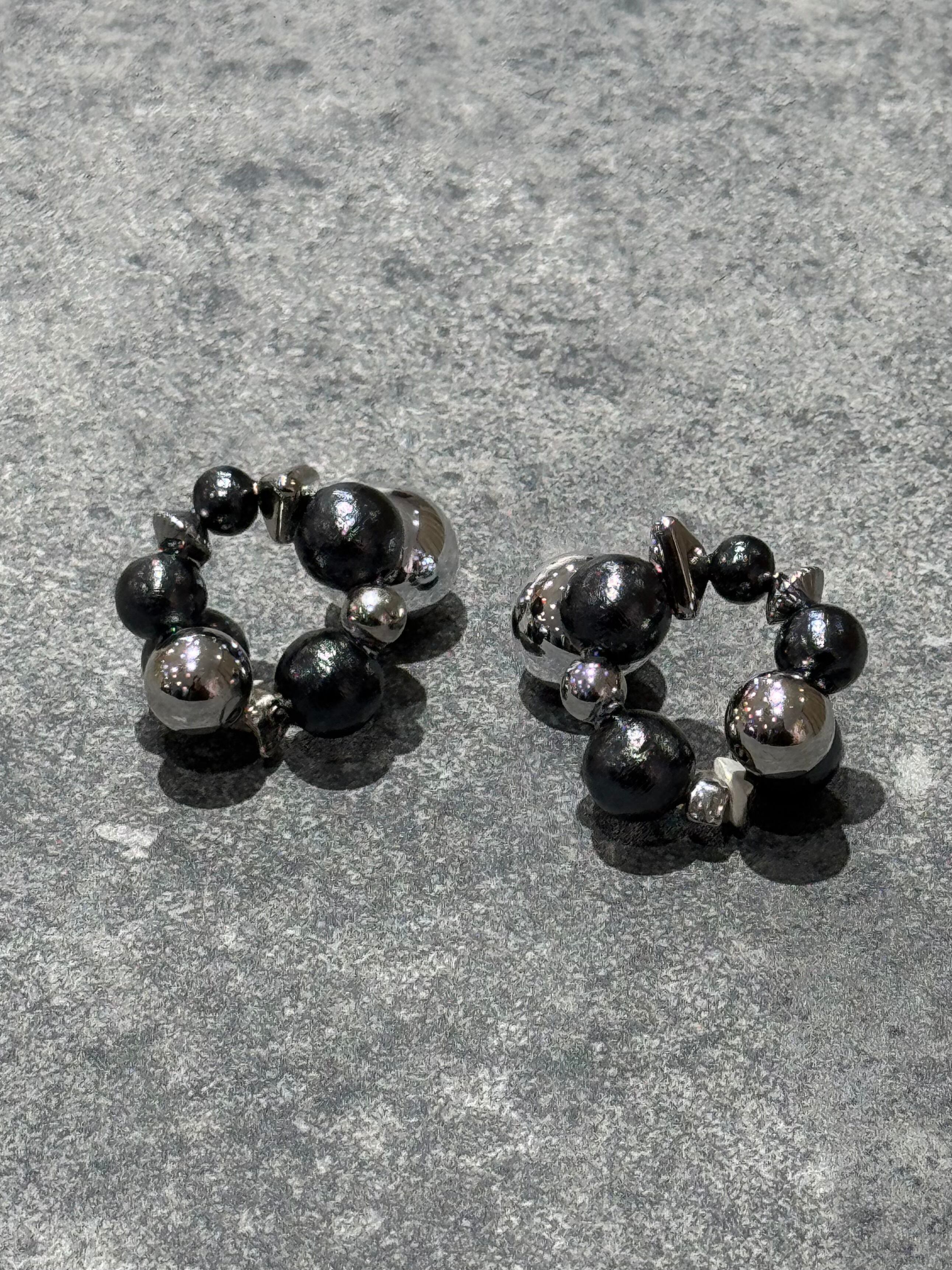 gring-gring black pearl silver metal mix
