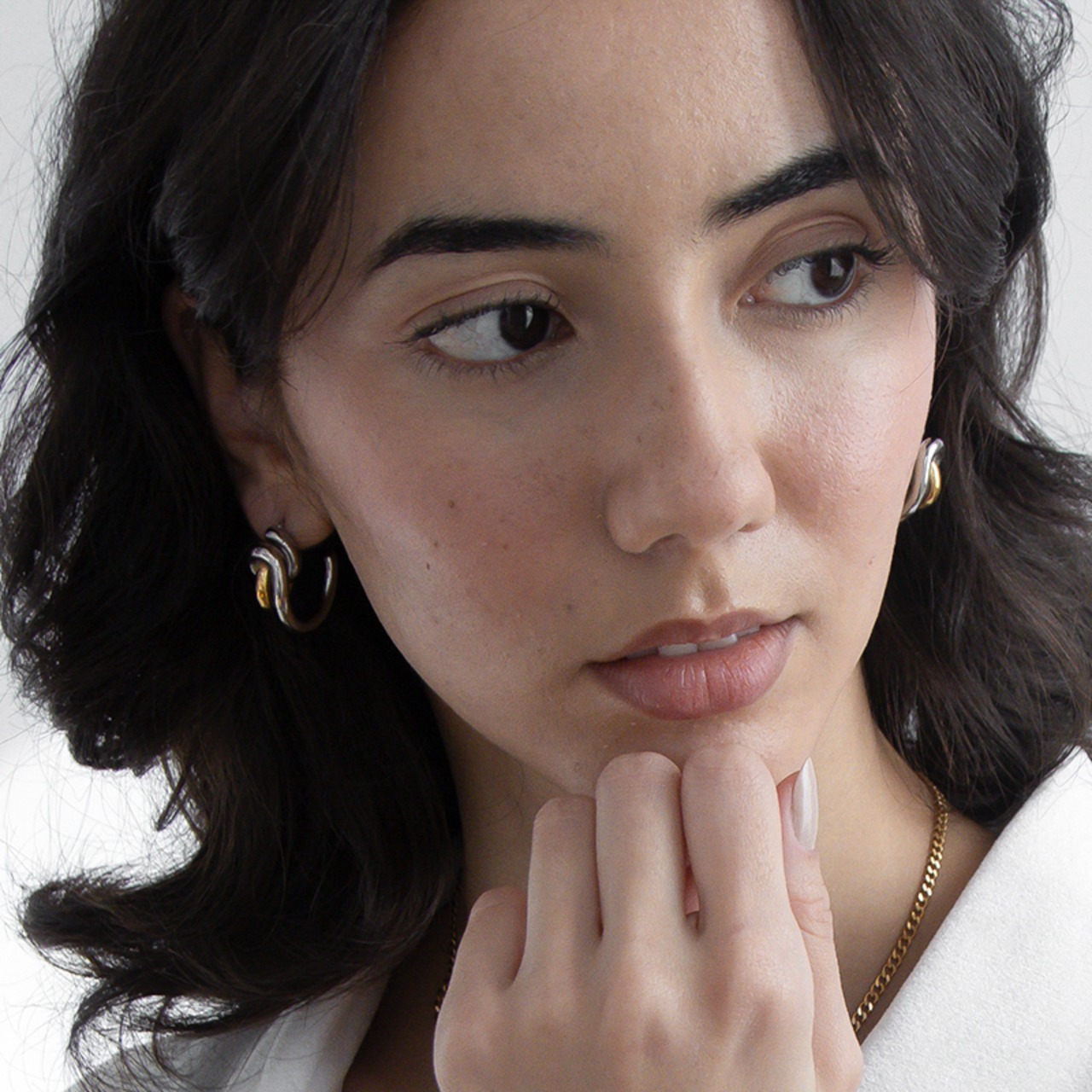 【ネコポス便】ピアス ダブルラインメタルピアス フープ ピアス 18K 金属アレルギー対応 大きめ 大ぶり ピアス サージカルステンレス 金アレ対応 2343