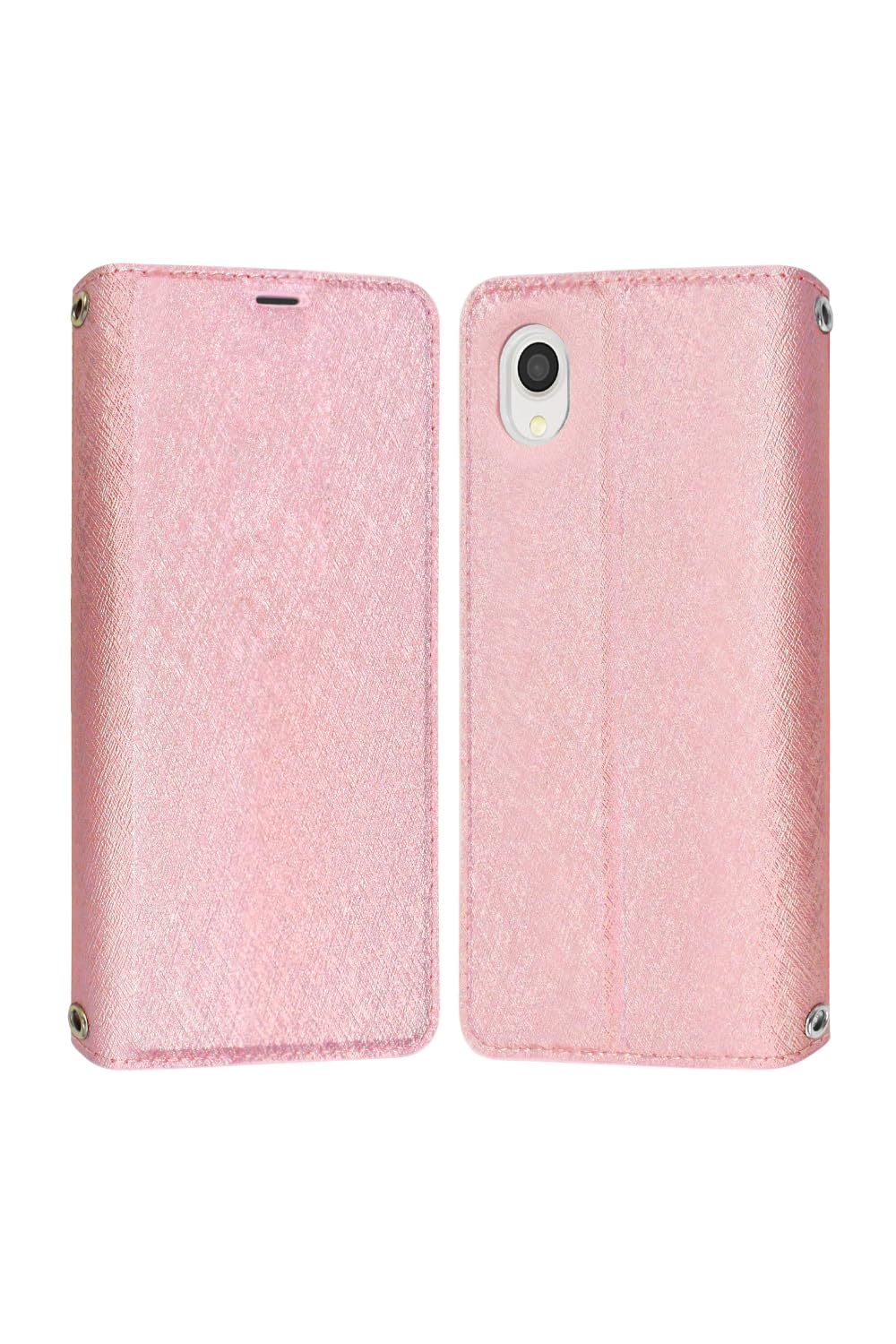 シズカウィル Galaxy A22 5G ケース カバー 手帳型 SC-56B スリム ケース ローズピンク 1個入り