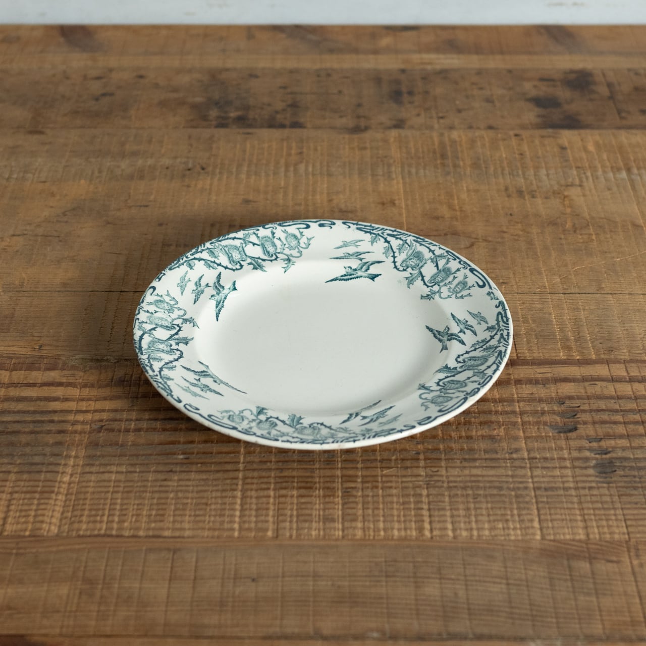 4日午前まで) 3枚組 BOCH アンティーク 花リム 白 ディナー皿23cm