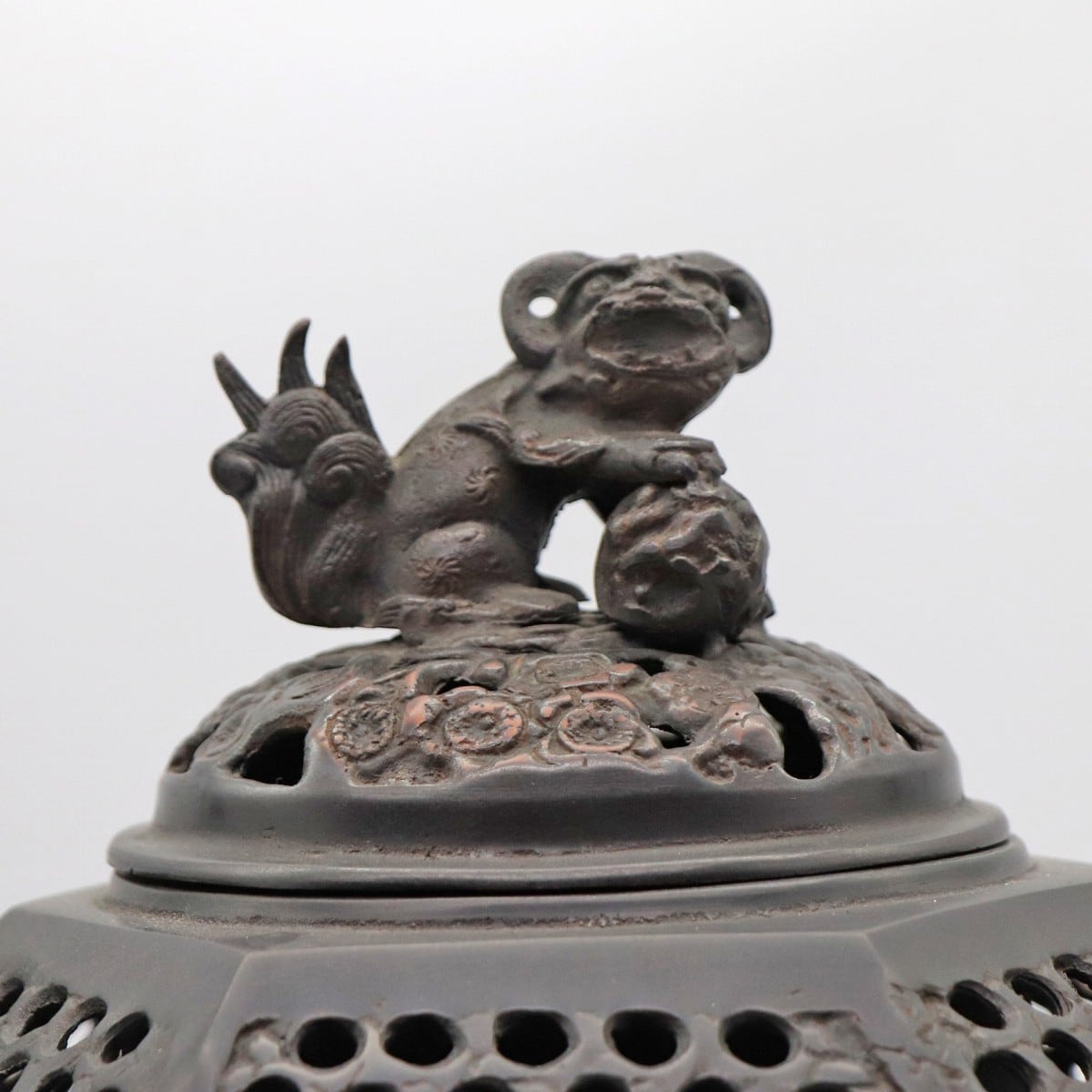 香炉・大明宣徳年銘・徳川葵紋・獅子摘み・No.221126-04・梱包サイズ