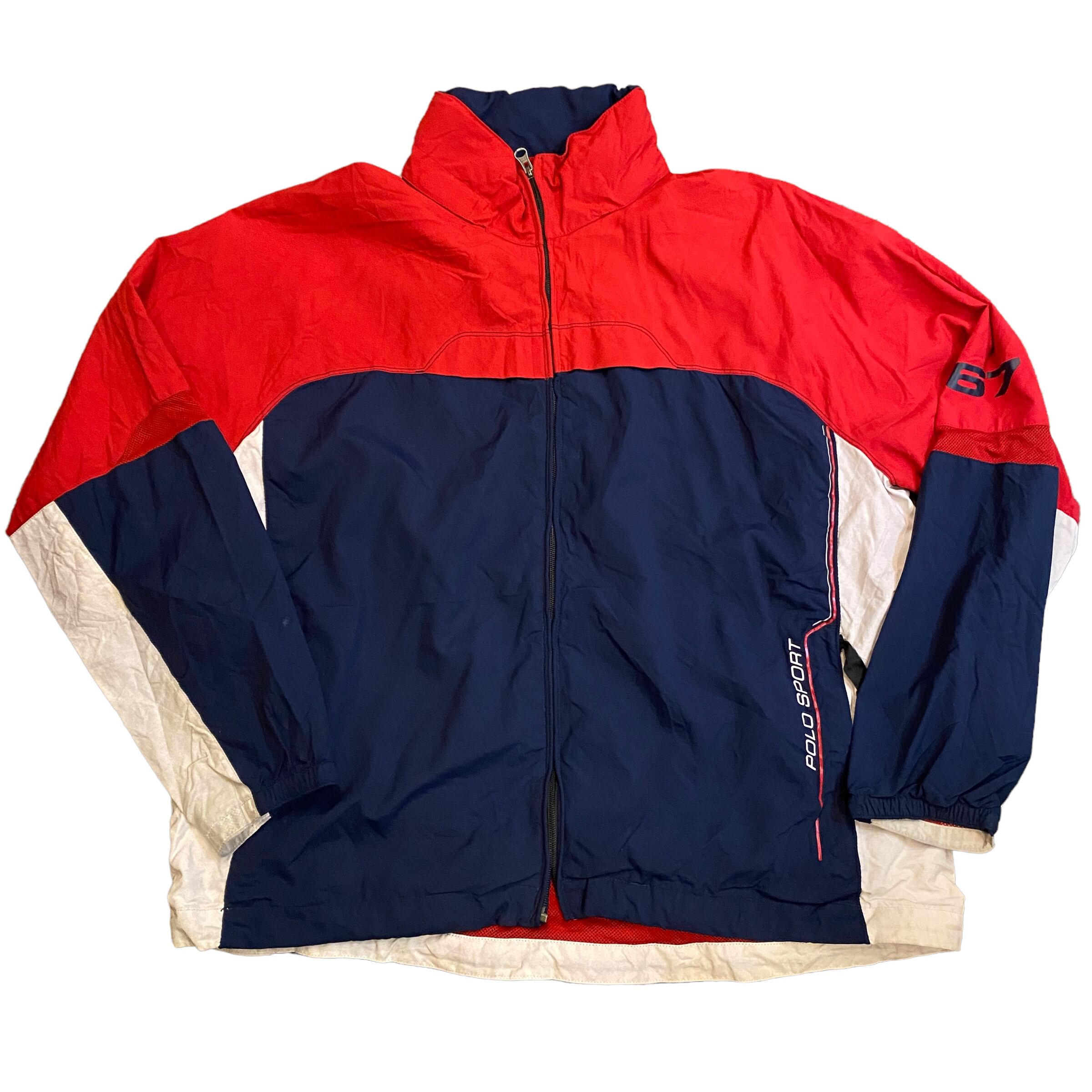 VINTAGE 90S POLOSPORT NYLON JACKET L RED×NAVY | new&usedclothing